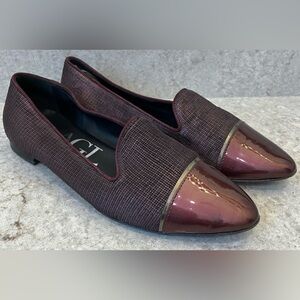 Attilio Giusti Leombruni Womens Burgundy Metallic Loafers